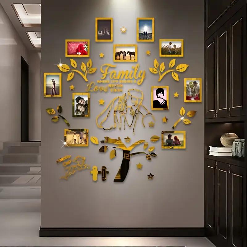 Wedding Couple Acrylic Family Photo Tree Wall Stickers for Living Room DIY Photo Frame Decal Art Tree Home Decorative 125x120cm