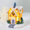 Resin Lighted Christmas House Ornament – Micro Retro Landscape Decoration