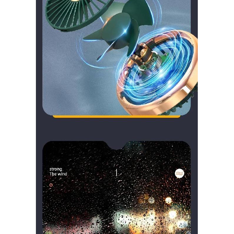 Car Air Vent Fan with Colorful Breathing Light USB Powered 3 Speed Wind Cooling Fan 360° Rotatable Quiet Fan Car AC Fans