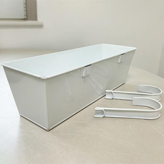 Подвесной цветочный горшок Yousheng, прямоугольный, с перилами, с дренажным отверстием, 16-дюймовый ящик для цветов с крючками для балкона, крыльца или террасы, травы, цветы