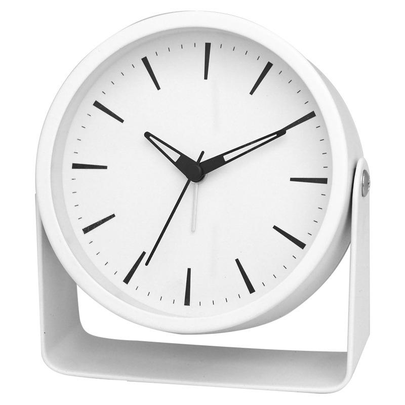 4,5-дюймовый аналоговый будильник, бесшумные не тикающие маленькие вращающиеся металлические настольные часы с подсветкой