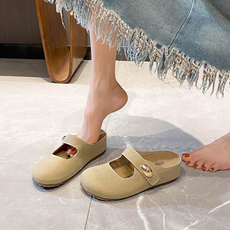 Увеличьте см_ маленькие золотые бобы круглая голова мягкие милые Мэри Джейн полушлепанцы женские лето
