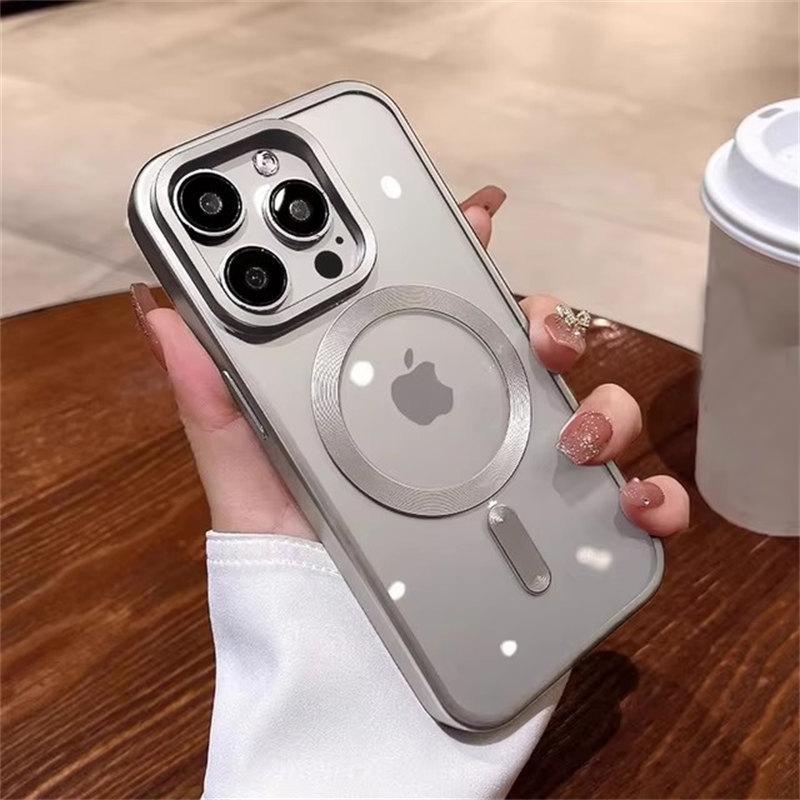 Матовое покрытие для магнитного беспроводного зарядного чехла Magsafe для iPhone 11 12 13 15 14 16 Pro Max Plus, мягкий прозрачный противоударный чехол