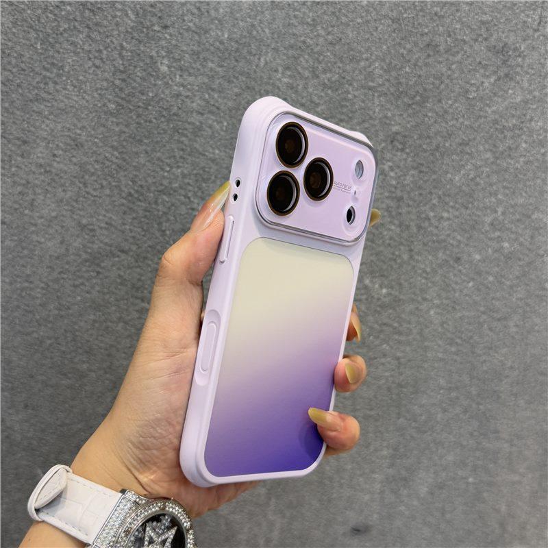 Новая модель подходит для чехла для мобильного телефона iPhone17, постепенное изменение контрастного цвета, большое прозрачное окно для камеры, чехол с защитой четырех углов для Apple 16