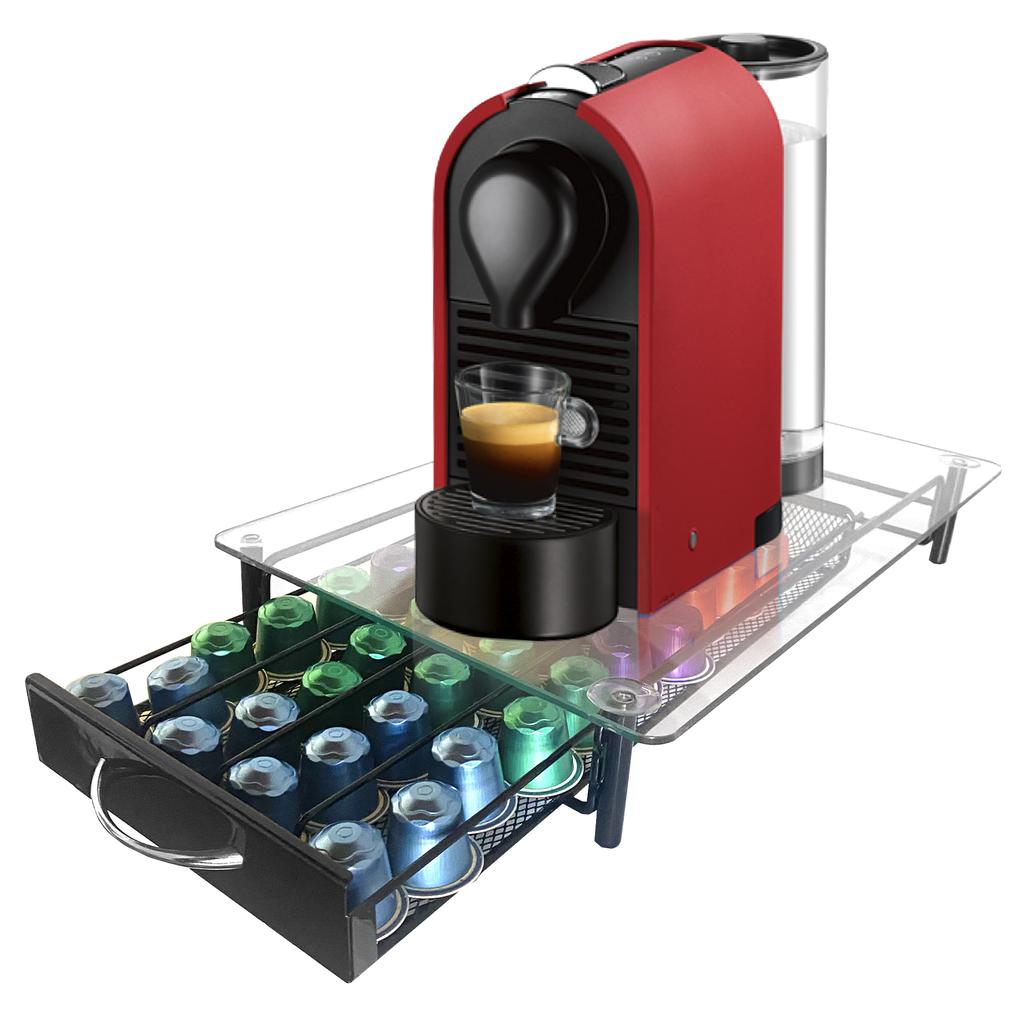 Nyana Home Nespresso Capsule Organizer Holder | 40 Capsule Capacity | Nespresso Compatibility | Glass Cover