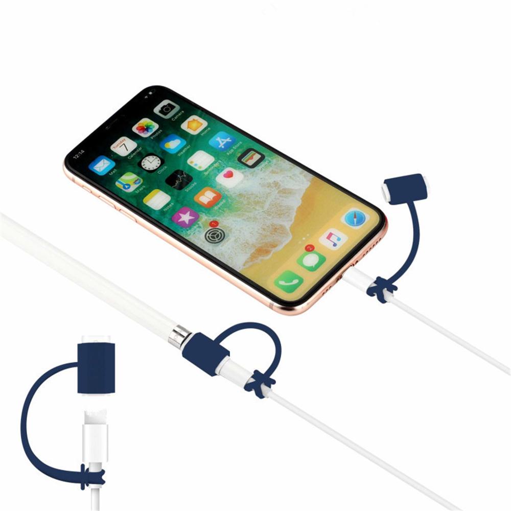 4 In 1 Colorful Soft Silicone Cover For Apple Pencil 1st Generation Case For iPad Tablet Touch Pen Stylus Protective Sleeve Case