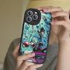 Мультяшный чехол для телефона I-Invader Zim Gir для iPhone 11 12 13 14 15 16 Pro Max Plus Кожаная крышка