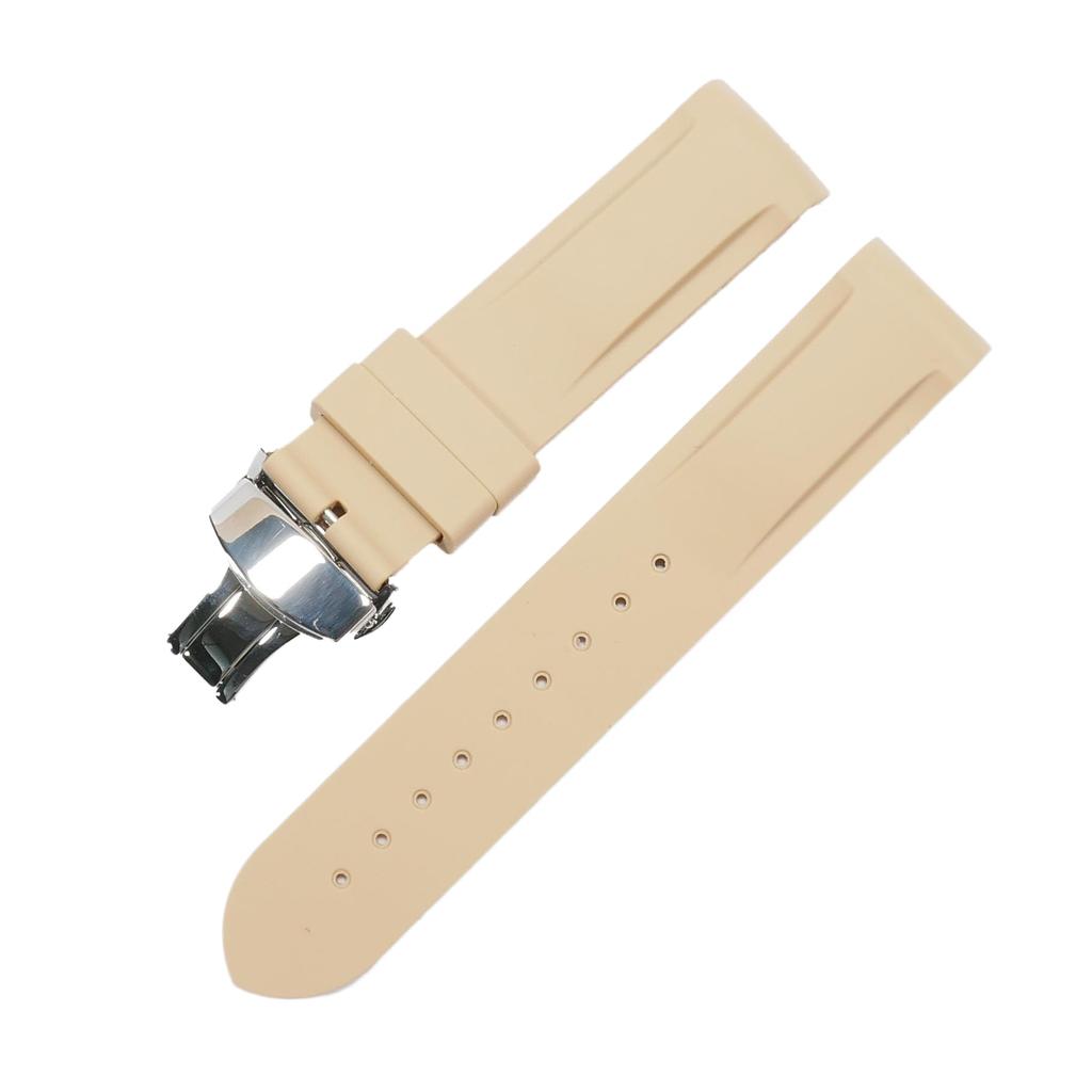 Эксклюзивный резиновый ремешок Swatch x OMEGA с D-образной пряжкой (Светло-коричневый)