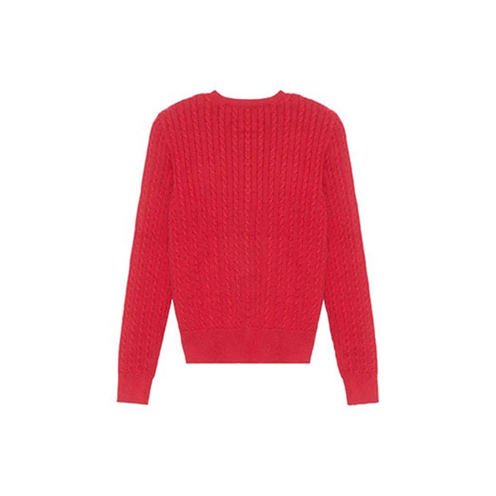 Polo Ralph Lauren Solid Color Single-Breasted Round Neck Cardigan Long Sleeve Kids Sweaters Red 313919829-003