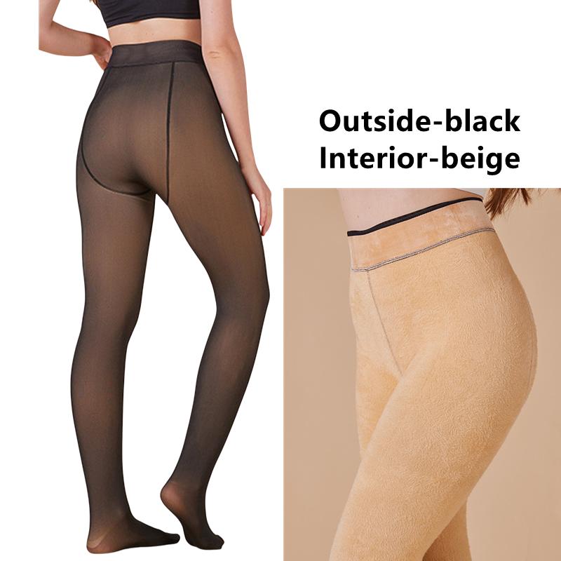 Women's Thermal Fleece Lined Tights, Winter Warm Footed Leggings