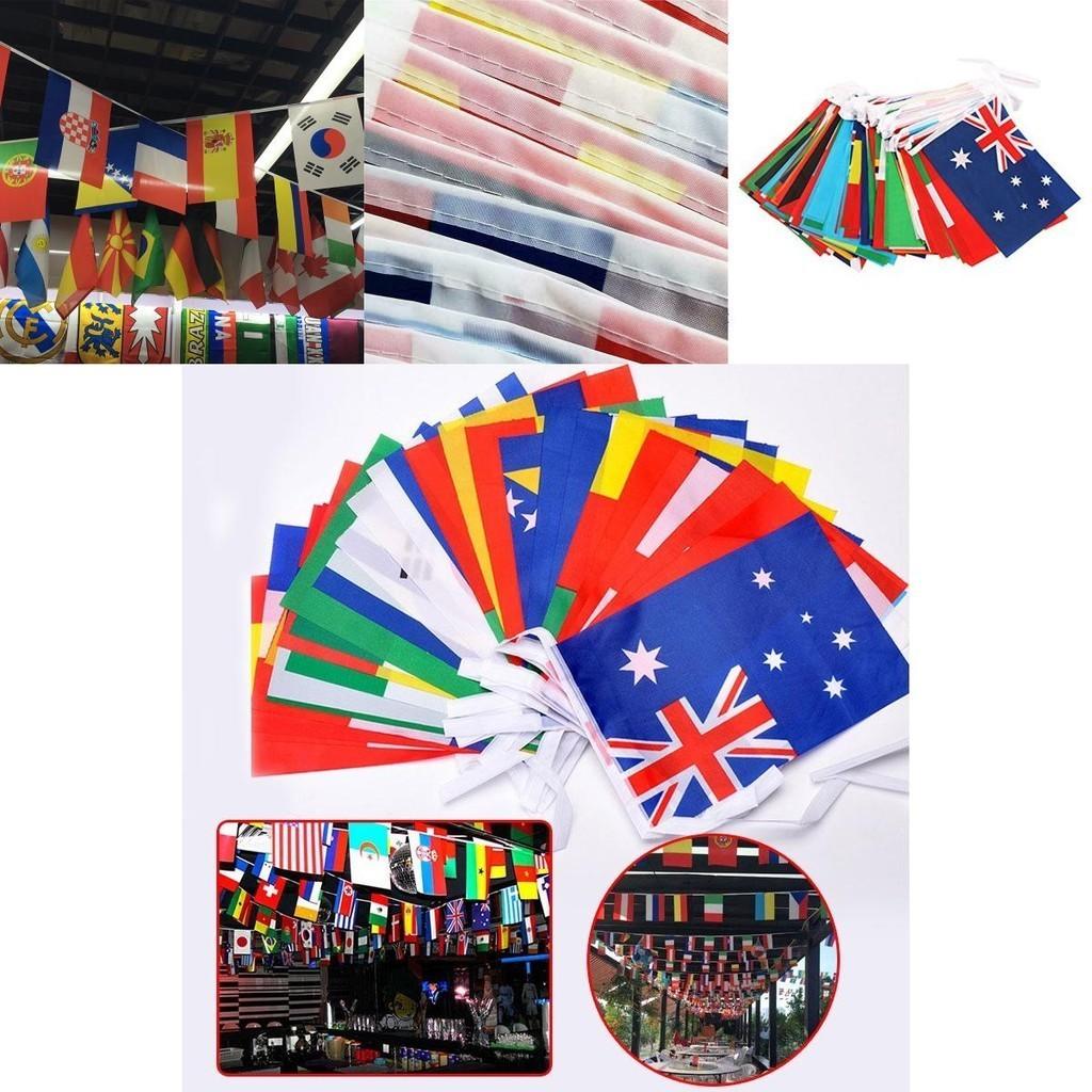 Яркая гирлянда Евро-2021 10 м полиэстеровые флаги для международного футбольного украшения