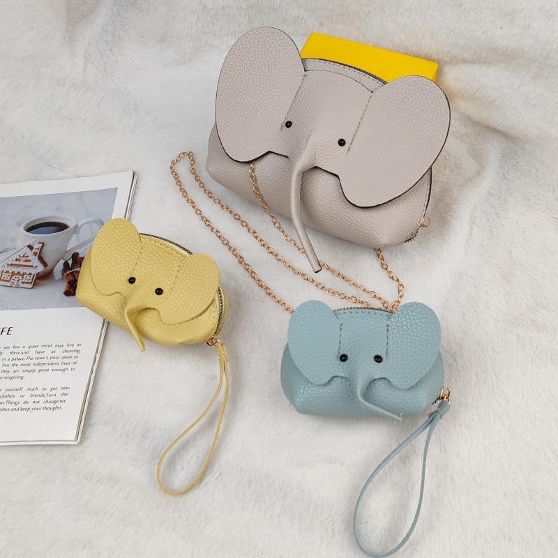 Корейские однотонные кошельки для телефона из искусственной кожи, мини-сумки кроссбоди в виде слона, женские милые повседневные сумки для женщин