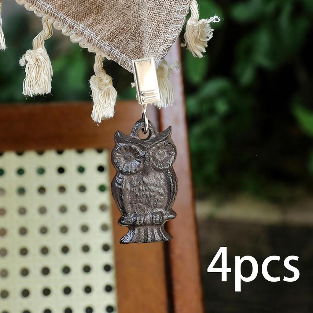 4Pcs Owl Tablecloth Weights Clips on Multifunctional Premium Iron Table Covers