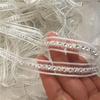 5Meters/lot 1.3cm Wide DIY Brightly Sew On Bead Rhinestone Lace Trim Nails Diy Wedding Dress Collar Bridal Accessories