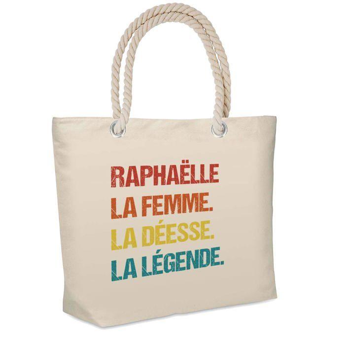 Sac de plage - PLANETEE - Raphaëlle Déesse Légende Vintage - Coton - Grande contenance - Imprimé en France