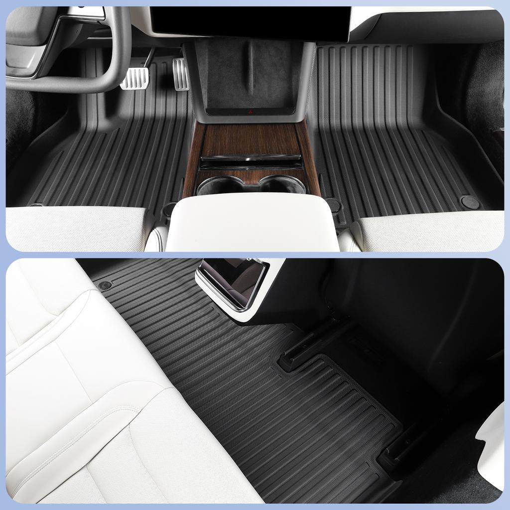 LUCKEASY for Tesla Model S Floor Mats 2024 TPE Fully Coverage Waterproof Non-Slip Foot Pads Liner Luggage Trunk Mat Accessories