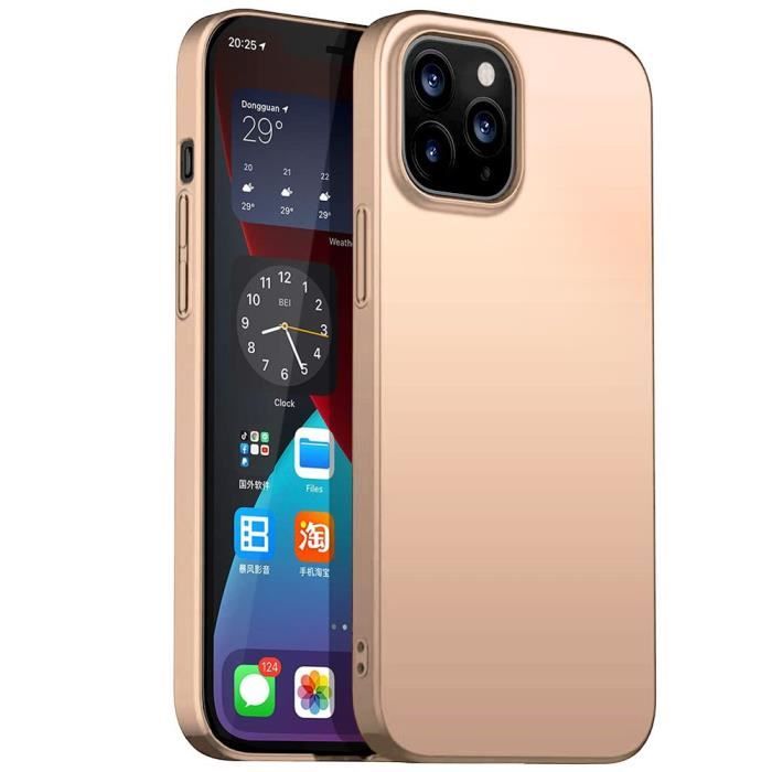 Coque de Protection - E.F.CONNECTION - pour iPhone 12 - Silicone Souple - Ultra Fine - Doré
