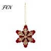 Seasonal Garland Door Decorations Flocked Christmas Ornaments with Gold Edging, Retro Red Velvet Hanging Tree Decoration, Elk Gingerbread Man