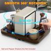 Napkin Holder for Table, Rotating Metal Napkin Dispenser with Salt and Pepper Shakers Caddys Standing Paper Towel Holder-A09G