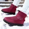 Shoes Women's Winter Cotton Boots New Velvet Thickened Medium Top Thick-soled Cotton Shoes Waterproof, Non-slip and Warm One Pedal