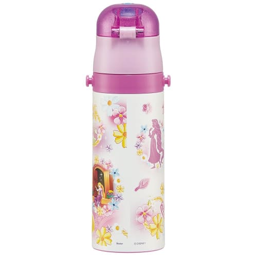 Skater Children's Stainless Steel Water Bottle Direct Drinking 470ml Disney Rapunzel On the Tower 24 Child-friendly Lightweight Type Cold Storage Wate