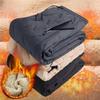 Winter Fleece Thicked Pants Padded Down Pants Warm Long Pants Casual Windproof Sweatpants Men Slim Casual Trousers
