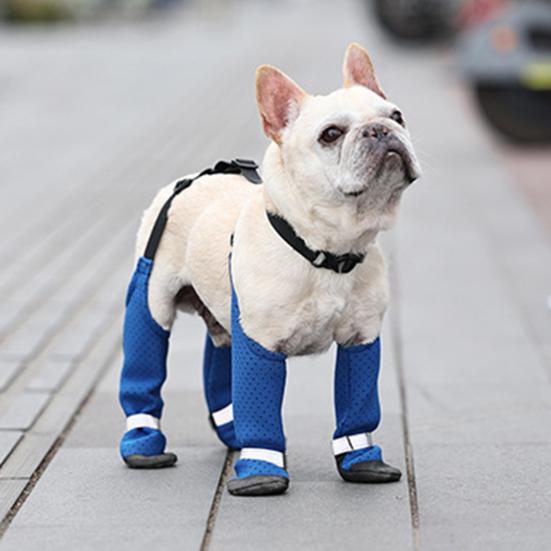 Водонепроницаемые сапоги для собак, регулируемые, с защитой лап, противоскользящие, с подтяжками, для прогулок на свежем воздухе