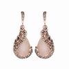 (Necklace + earrings)Women's Elegant Drops Rhinestone Pendant Hook Earrings Jewelry 1set/3pcs AVE