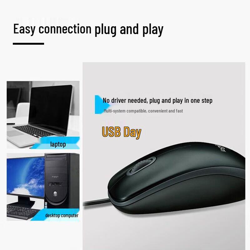 Logitech Проводная симметричная мышь M90/M91P