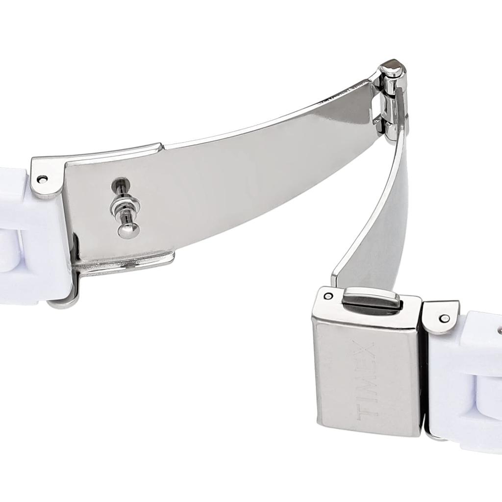 TIMEX Watch Classic Digital Tile Collection Classic Digital Tile Collection Black Dial Resin Quartz 36MM America Watch Unisex White [TIMEX]