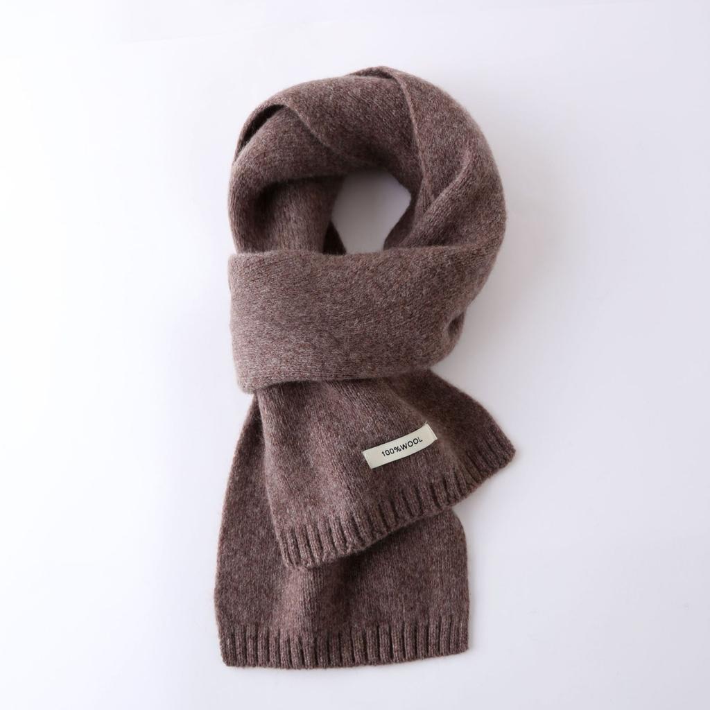 Australian 100% Wool Scarf New Solid Color Winter Warm Knit Neck Warmer For Men And Women Cashmere Scarves