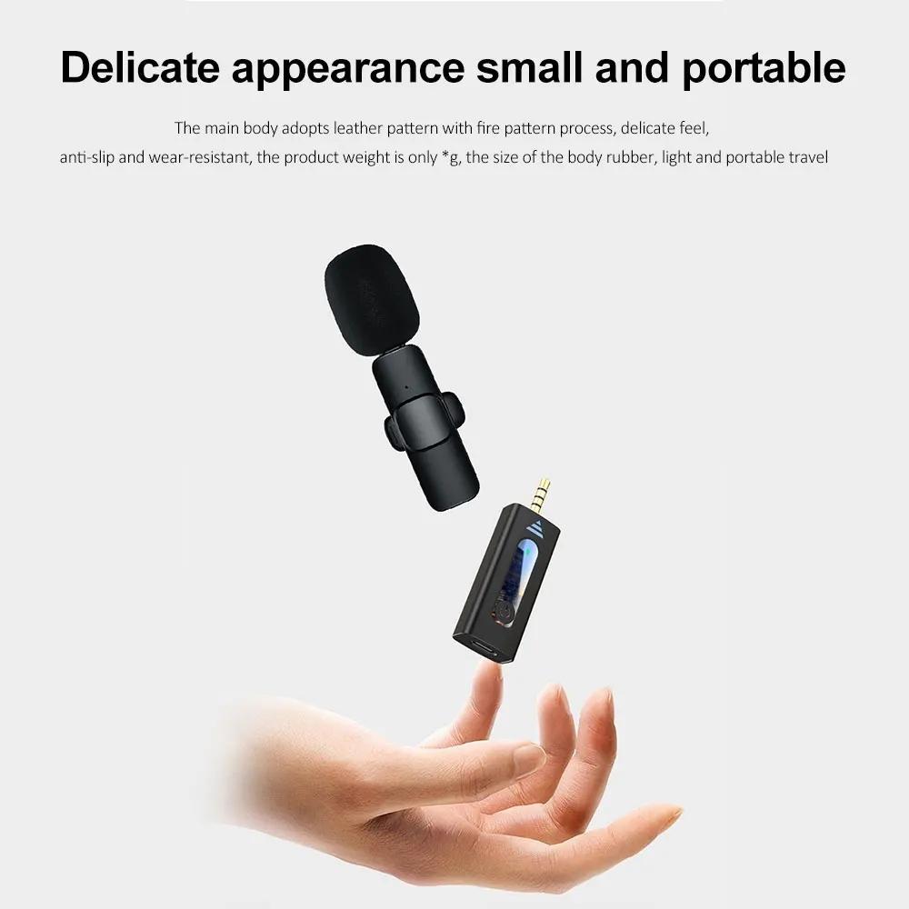 Professional Bluetooth Lavalier Wireless Lapel Microphone Dual Mic Buttonhole Tie For iPhone Android Mobile ll Phone PC Micro