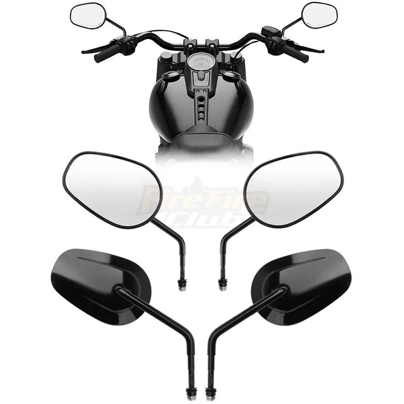 Черные мотоциклетные зеркала заднего вида 8 мм для Harley для Honda Shadow для Yamaha Dragstar для KAWASAKI Vulcan