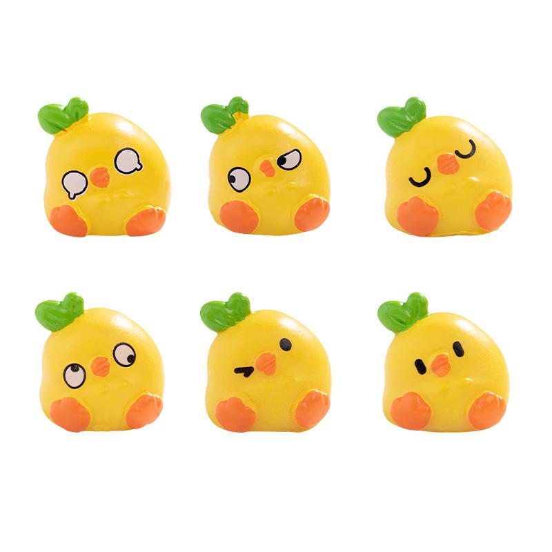 Микропейзаж мультфильм милый овощ курица животное фигурка сделай сам курица украшения аксессуары настольный автомобиль смоляное украшение