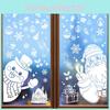 And Snowflake Christmas Santa Static Decal With Snowman For Window Decoration
