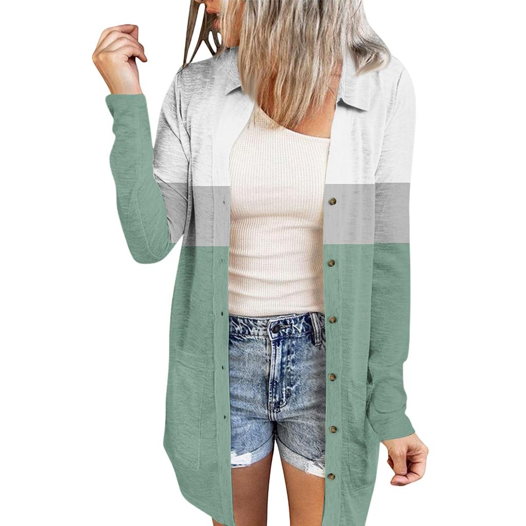 Women's Casual Fashion Floral Print Long Sleeve Mid-Length Cardigan Jacket