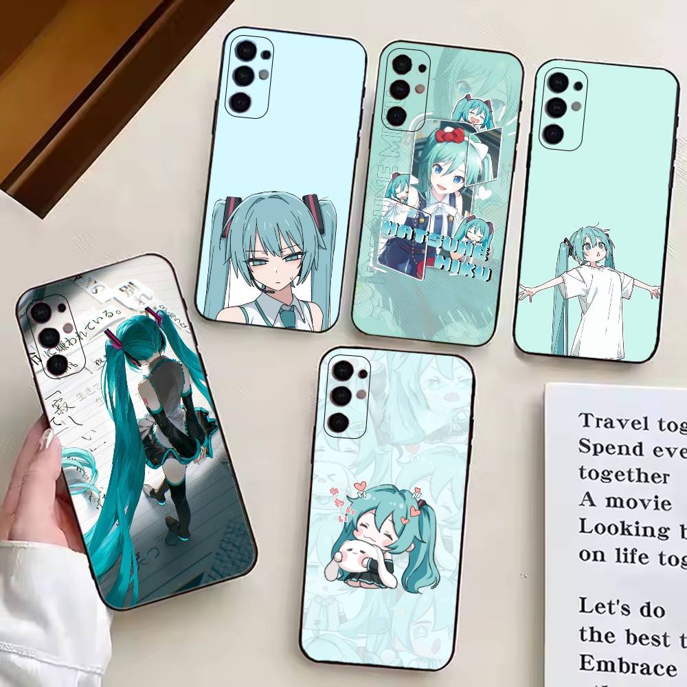 Мультяшная Аниме Чехол для Телефона Hatsune Miku Для Samsung S25,S24,S21,S22,S23,S30,Ultra,S20,Plus,Fe,Мягкий Силиконовый Черный Чехол