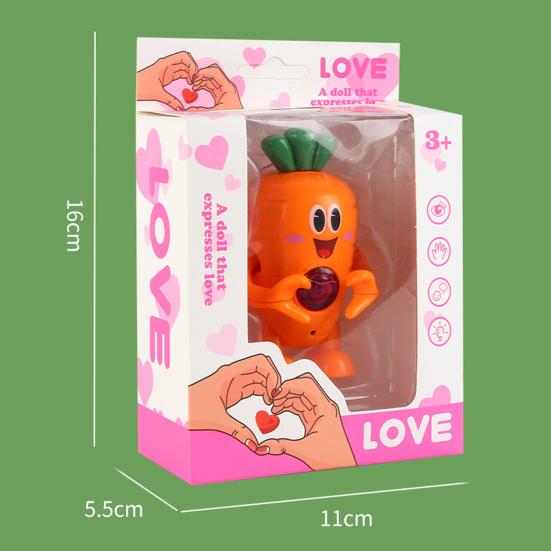 Игрушка-морковка с жестами любви, нажимайте на светящуюся игрушку «Я люблю тебя», говорящая игрушка-морковка, подвижное сердце любви