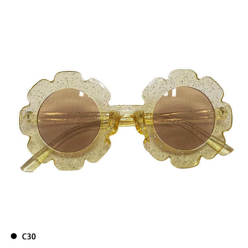 Солнцезащитные очки для детей с защитой от ультрафиолета, модные разноцветные детские очки, солнцезащитные очки с изображением подсолнуха для женщин