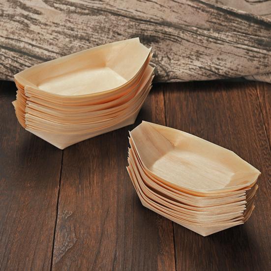 Компактный контейнер для сервировки суши, гладкая посуда из цельного дерева