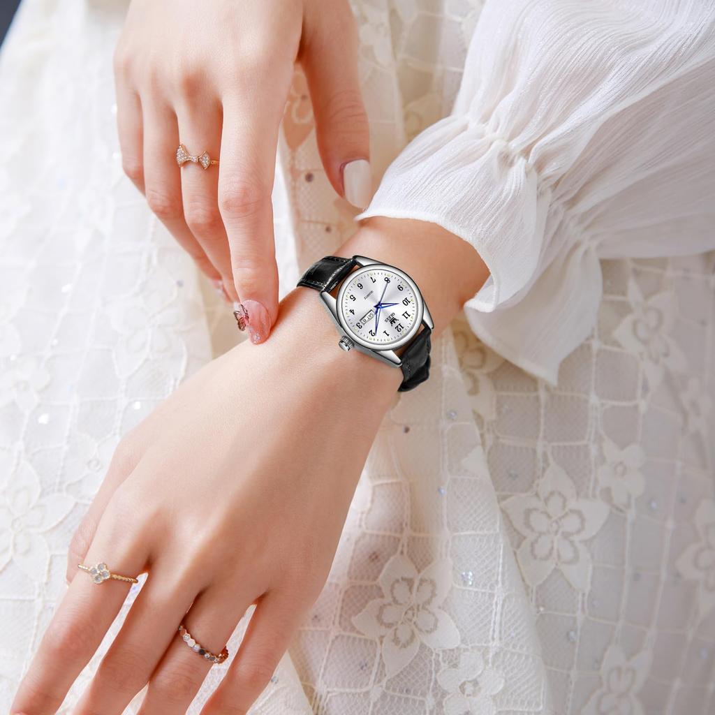 OLEVS Popular Arm Quartz Stylish Silver Cute Leather Silver Watch for Luminous Easy To Silver Watch Watch, Waterproof, Ladies, Women's Watch, Watch,