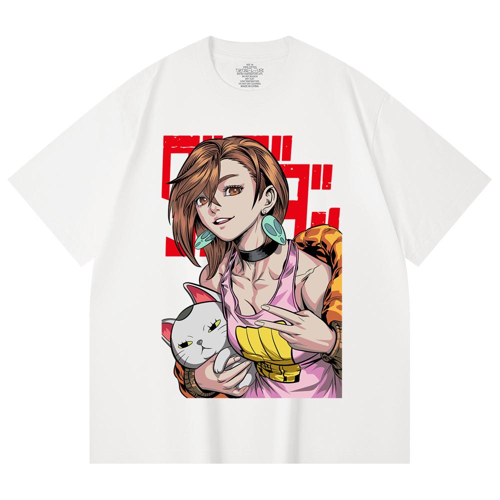 230 Gsm 100% Cotton DanDaDan V7 Momo Print Unisex Heavy Cotton T Shirt