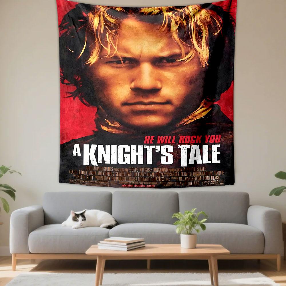 A Knight's Tale Tapestry Wall Hanging, He Will Rock You Movie Poster Art, Retro Wall Decor for Bedroom Living Room Dorm