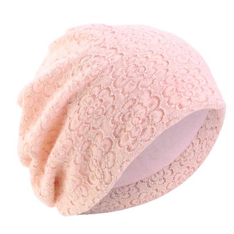 Spring and Autumn New Lace Double Confinement Hat, Stacking Hat, Headscarf Hat, Warm Overhead Hat -