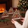 Wooden Christmas House Statue Snowman Christmas Atmosphere Ornaments Christmas Decorations  Desktop