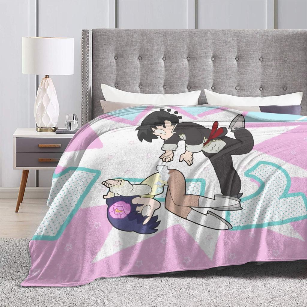 Anime Ranma And Akane Tendo Blankets Fleece All Season Multifunction Warm Throw Blanket for Bed Office Quilt