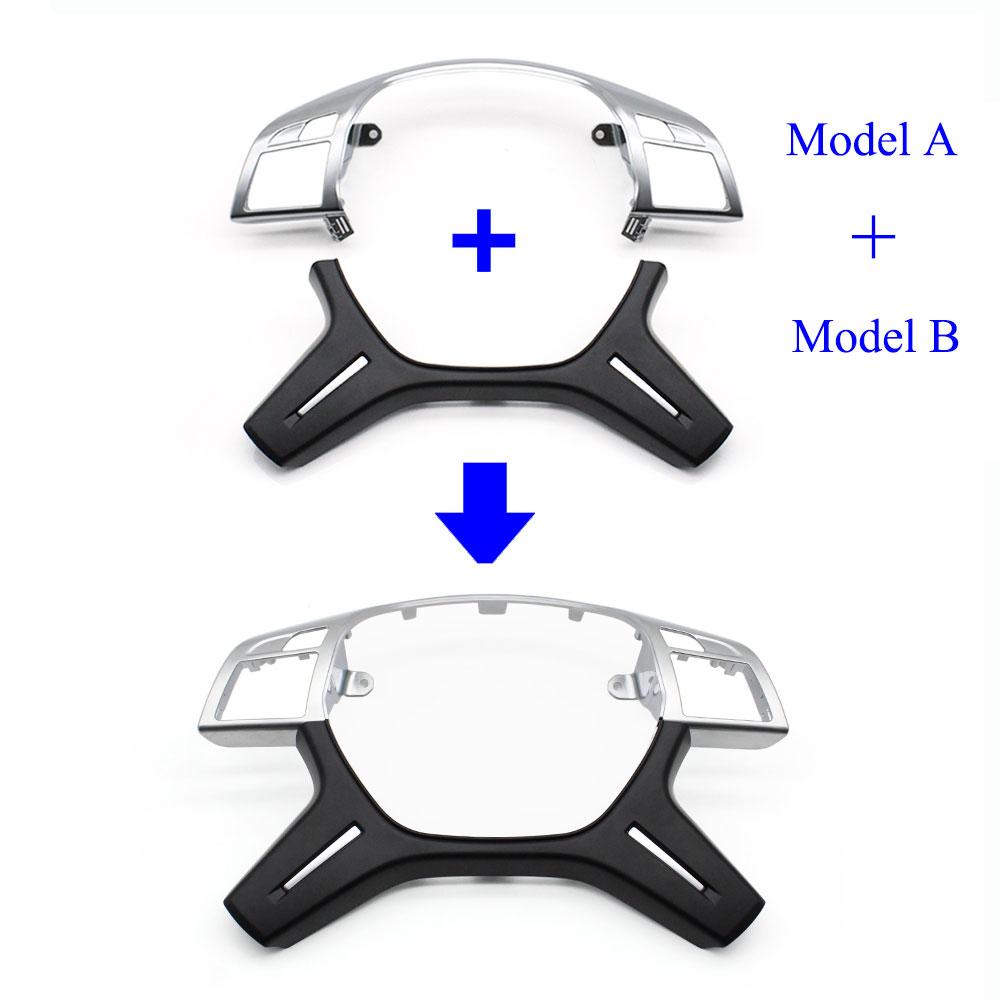 LHD RHD Автомобильный чехол на руль, хромированная накладка, замена панели для BENZ CEM ML GL GLS G Class W204 W212 W166 W463