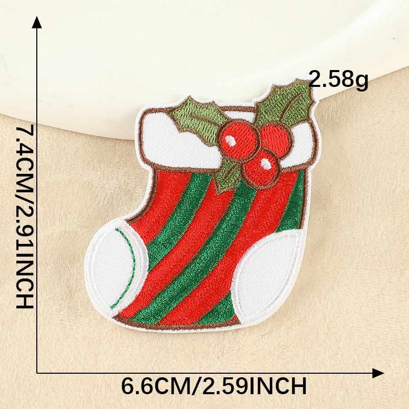 DIY Christmas Cartoon Embroidery Stickers Snowman Stickers Holiday Gift Baby Clothes Doll Stickers