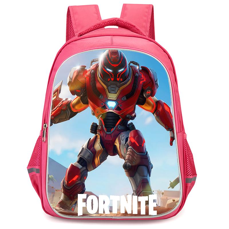 16-дюймовый мультяшный рюкзак Fortnite с двойной молнией, эргономичная защита позвоночника, подходит для мальчиков и девочек 5-8 лет