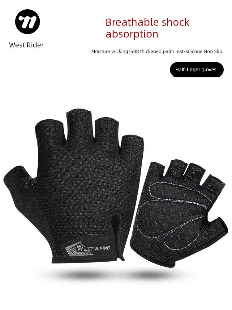 Summer Short Finger Bicycle Shockproof Breathable Cycling Gloves
